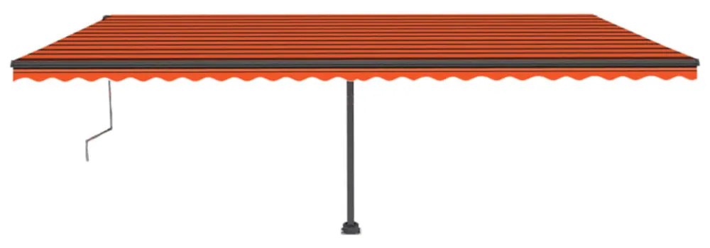 narancssárga-barna automata póznás napellenző 600 x 300 cm
