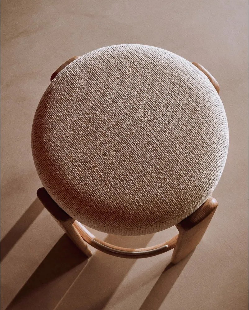 Bézs-világos natúr színű kőrisfa bárszék (ülésmagasság 75 cm) Granite – Kave Home