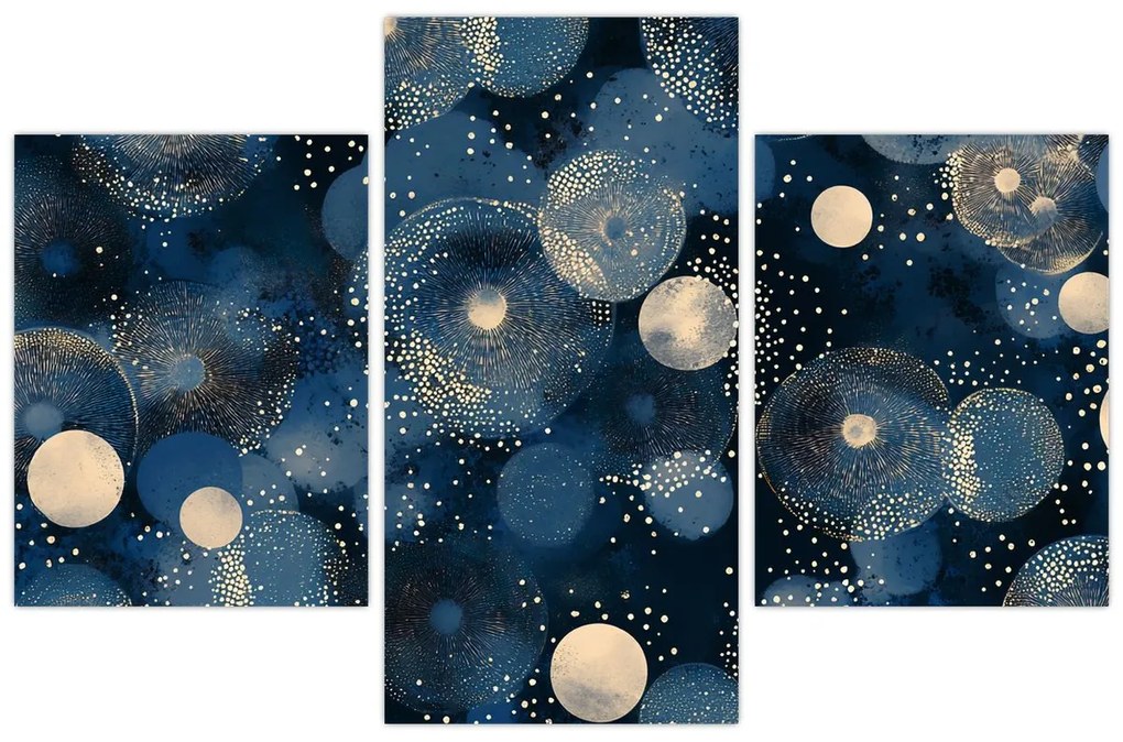 Kép - Kék-arany gyűrűk (90x60 cm)