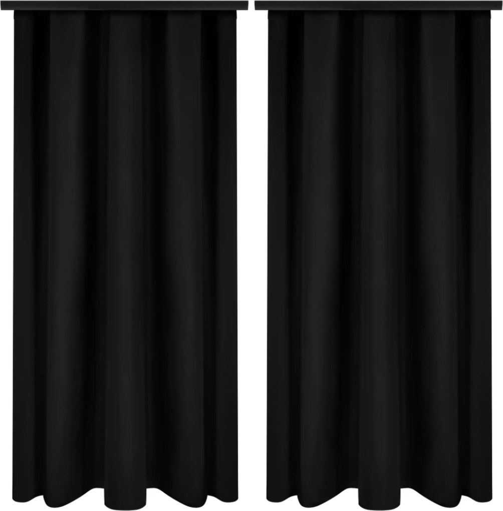 Fekete Szalagfüggöny 140x260 Fekete Függöny 2 Db Béka Biztosítótű