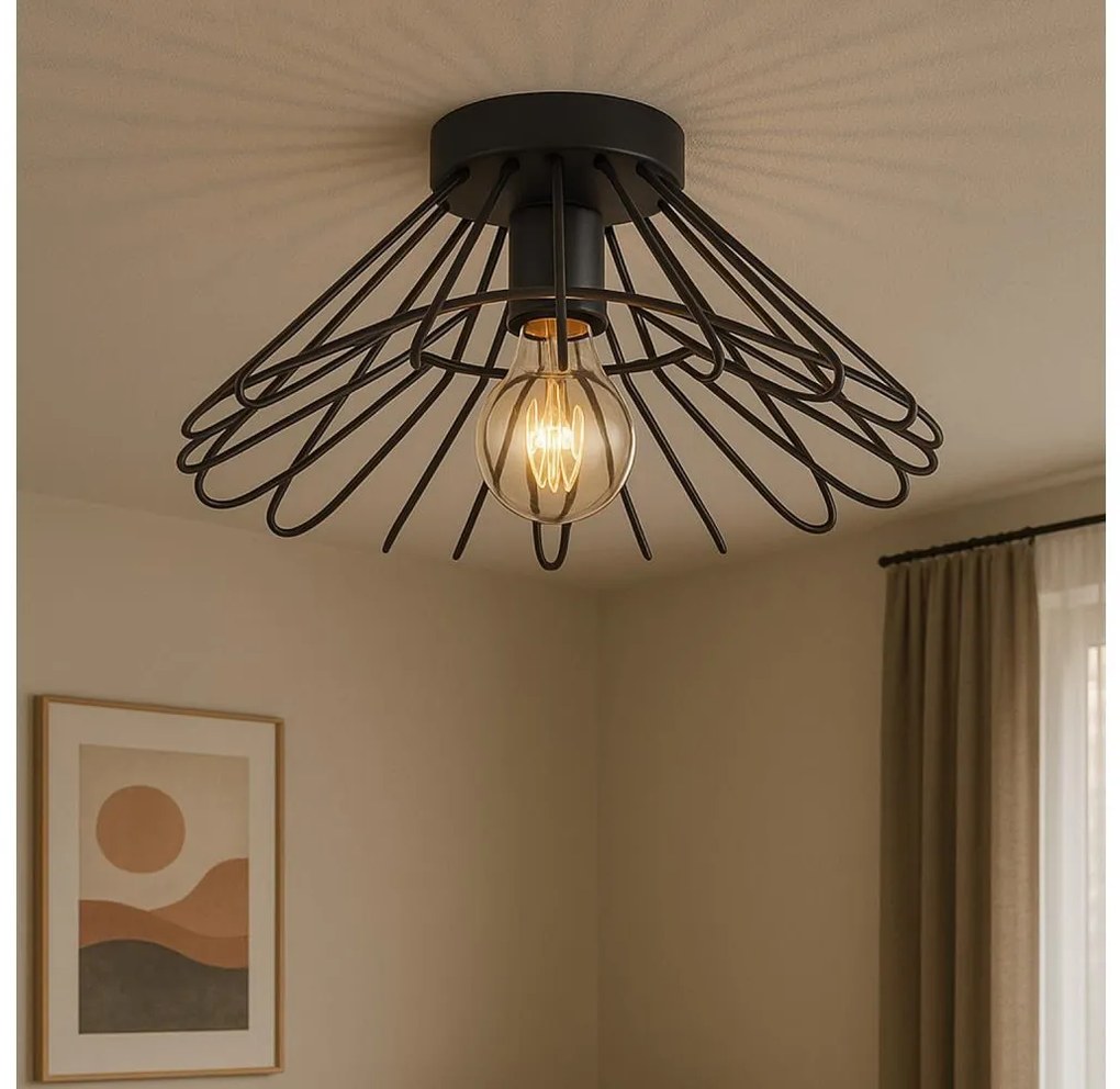 ONLI - Mennyezeti lámpa DUCCIO 1xE27/22W/230V átm. 60 cm fekete