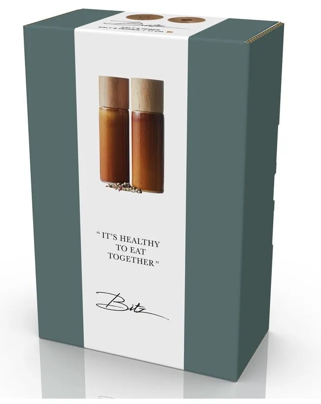 Borostyán színű kerámia só- és borsőrlő szett 2 db-os Gastro Amber – Bitz