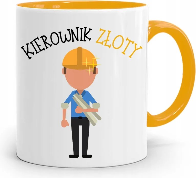 Sárga Építőipari Bögre Barkácsoló Ajándék fényképes nyomtatással