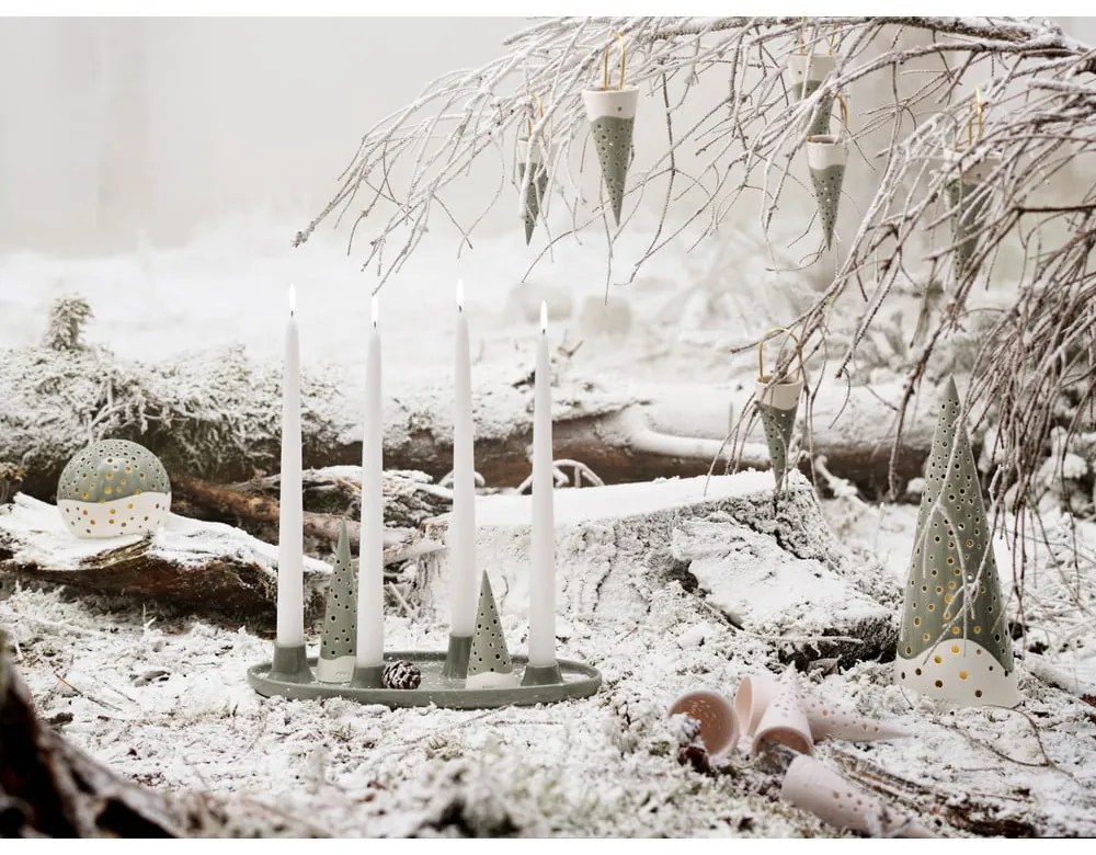 Cone zöld kerámia függő dekoráció, magasság 18 cm - Kähler Design