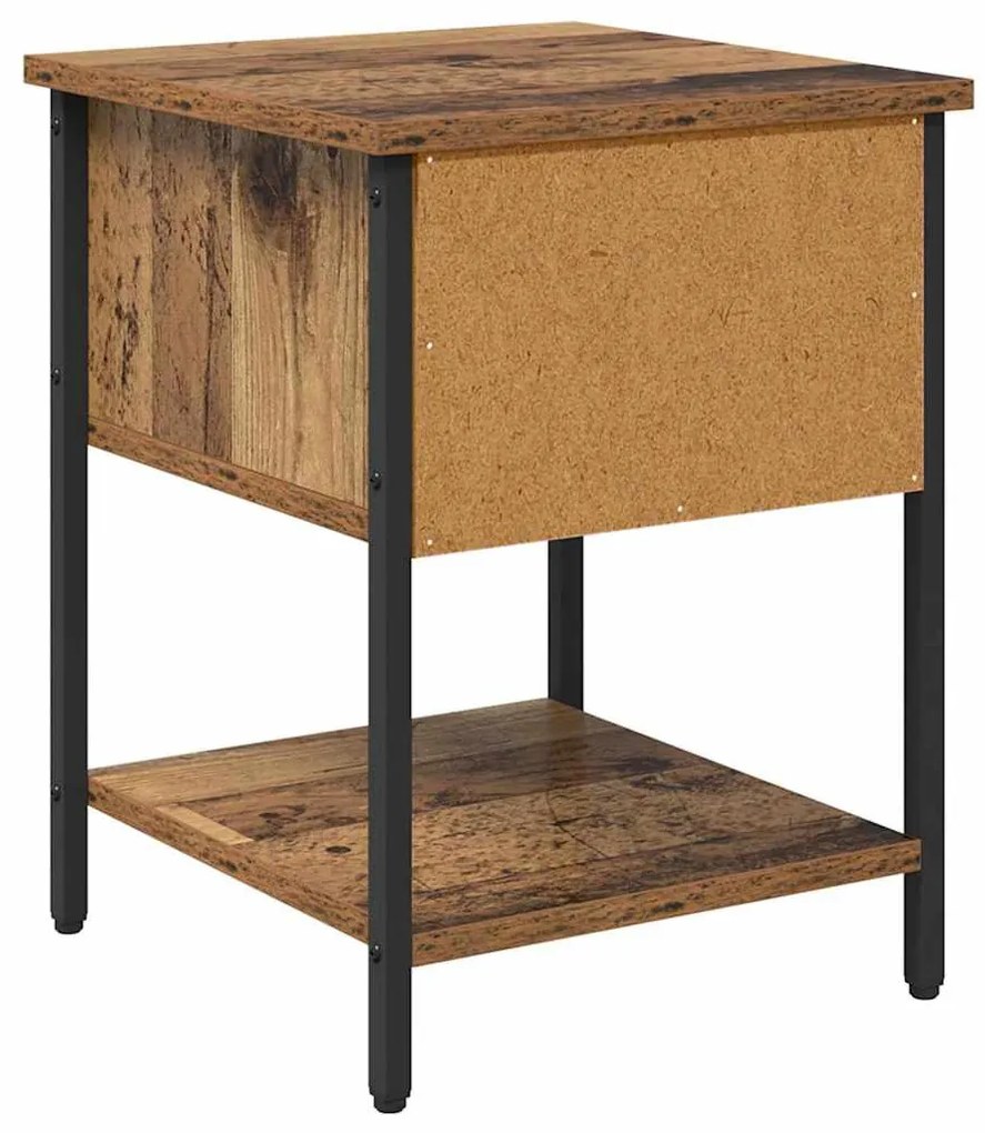 Éjjeli asztal fiókkal 2 pcs Régi fa 34 x 35,5 x 45 cm Faanyag