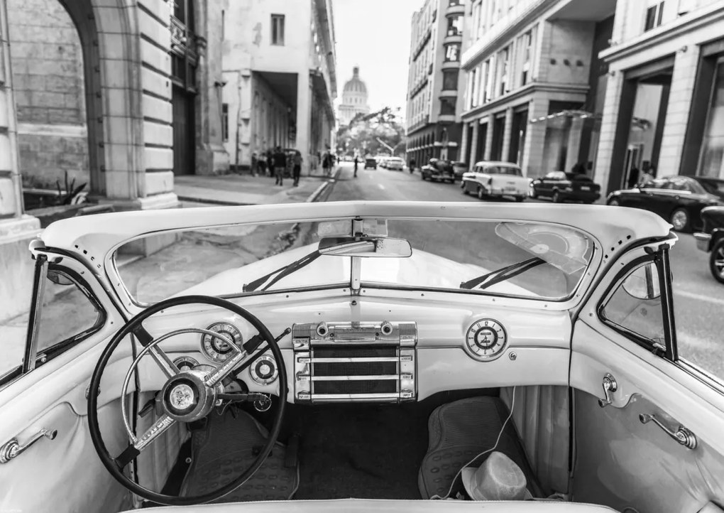 Poszter 59,4x42cm Antik autó a Havanna utcában 3, Assaf Frank