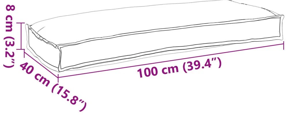 Raklap párna készlet 2 pcs Fekete 100 x 40 x 8 cm Oxford szövet
