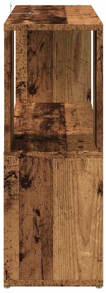 antik fa színű térelválasztó könyvszekrény 80x24x63 cm