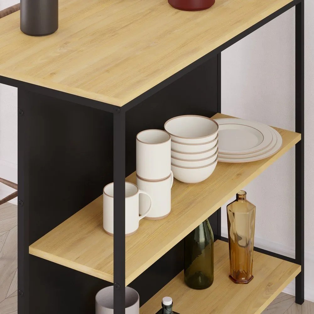 Bárasztal tölgyfa dekorral 60x100 cm Sagi – Marckeric