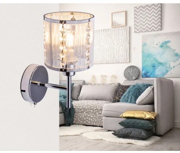 Globo 15091W - Fali lámpa WALLA 1xE14/40W/230V króm