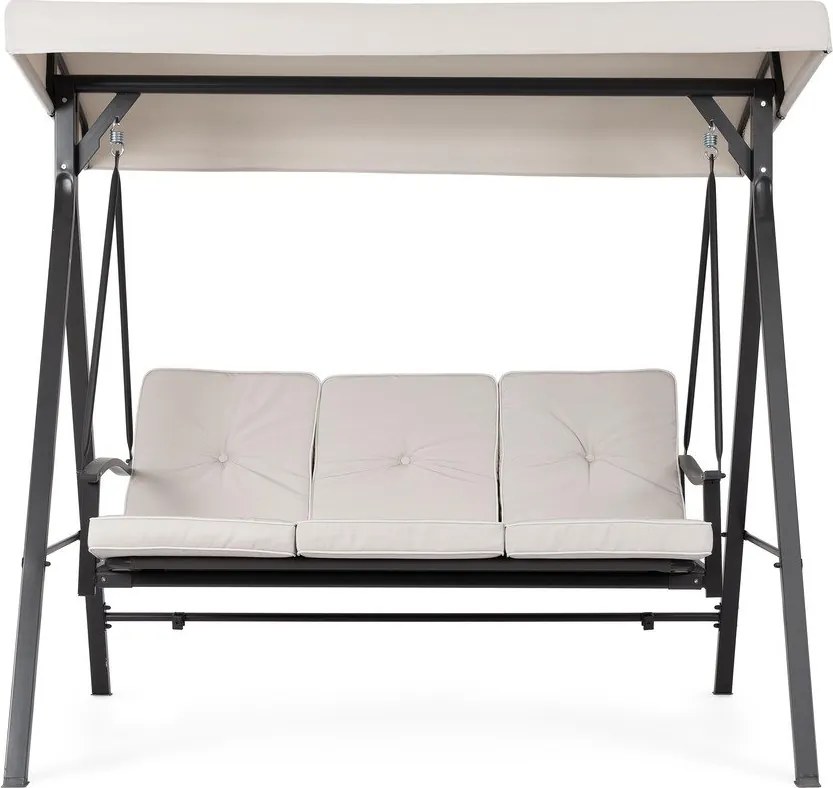 Antracitszürke-bézs fém kerti hintaágy Taurus – Bizzotto