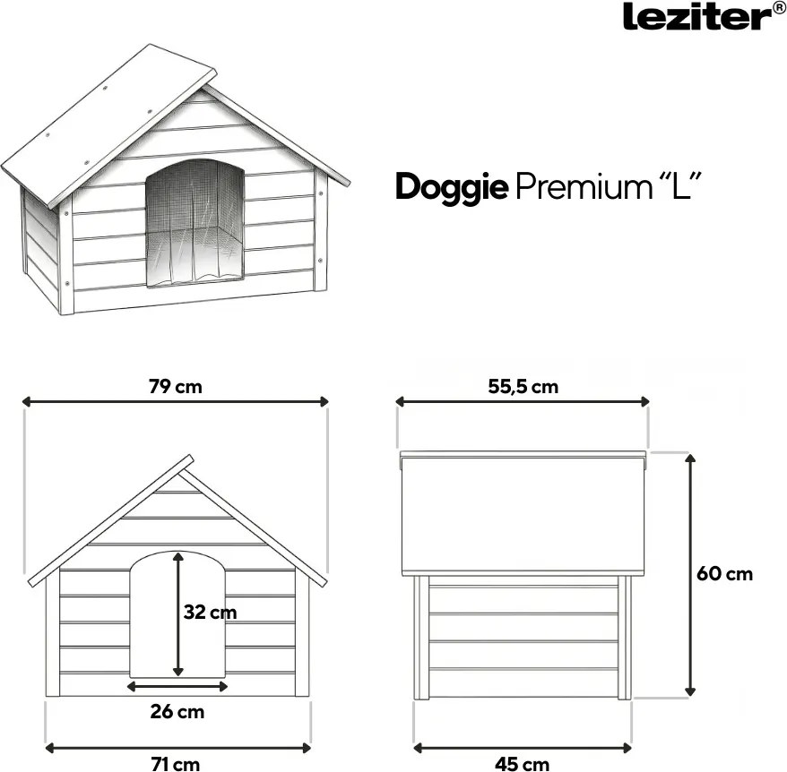 Doggie Premium hőszigetelt kutyaház "L" 60x55x80 cm
