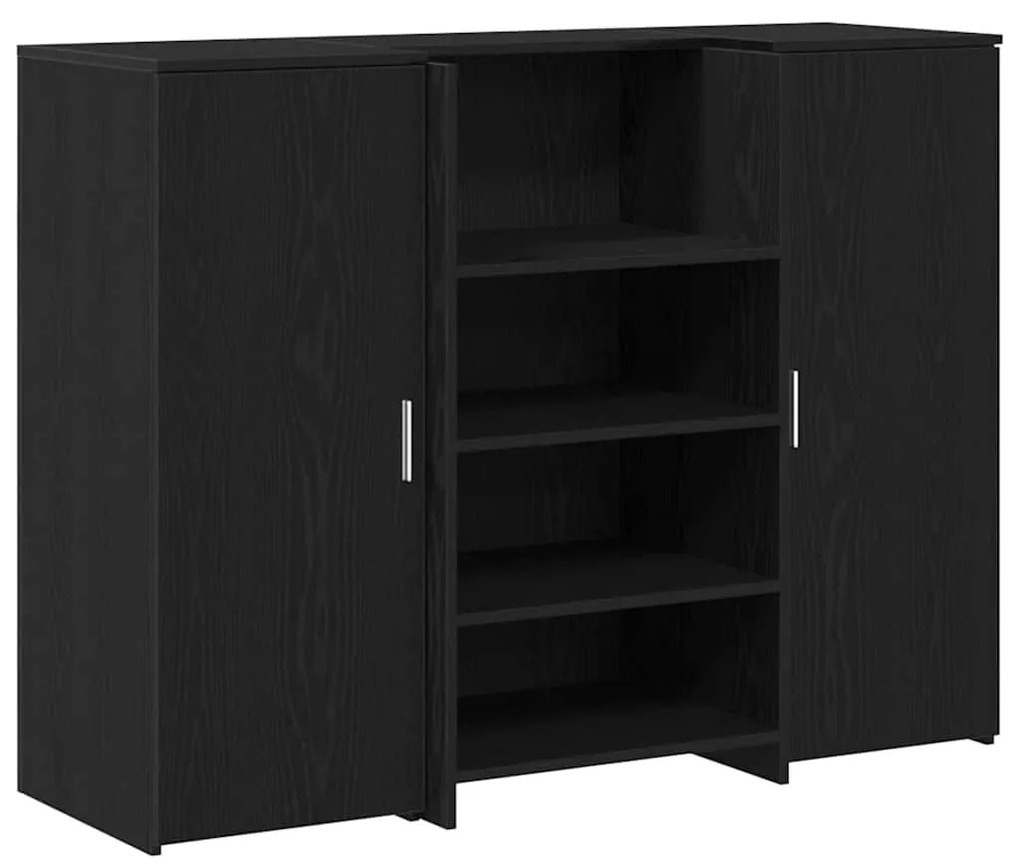 recepciós pult fekete tölgyszínű 135x50x103,5 cm szerelt fa
