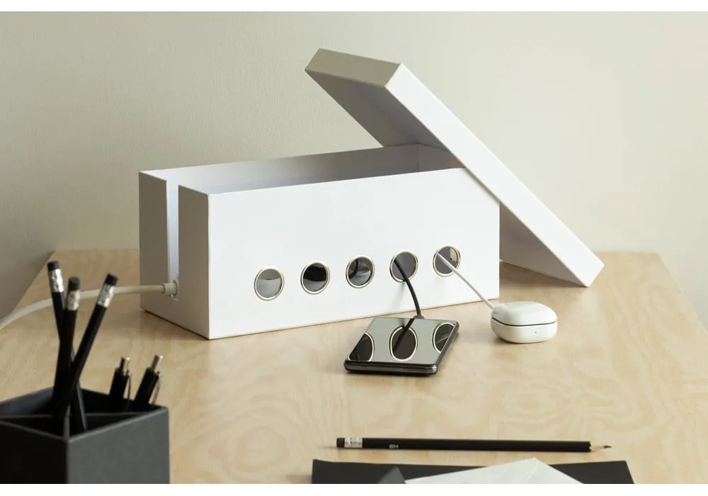 Fehér karton rendszerező kábelekhez Cordy Paper Laminate – Bigso