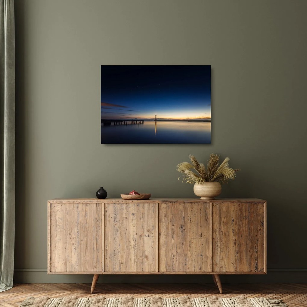 Egy világítótorony képe a távolban (üvegen) (70x50 cm)