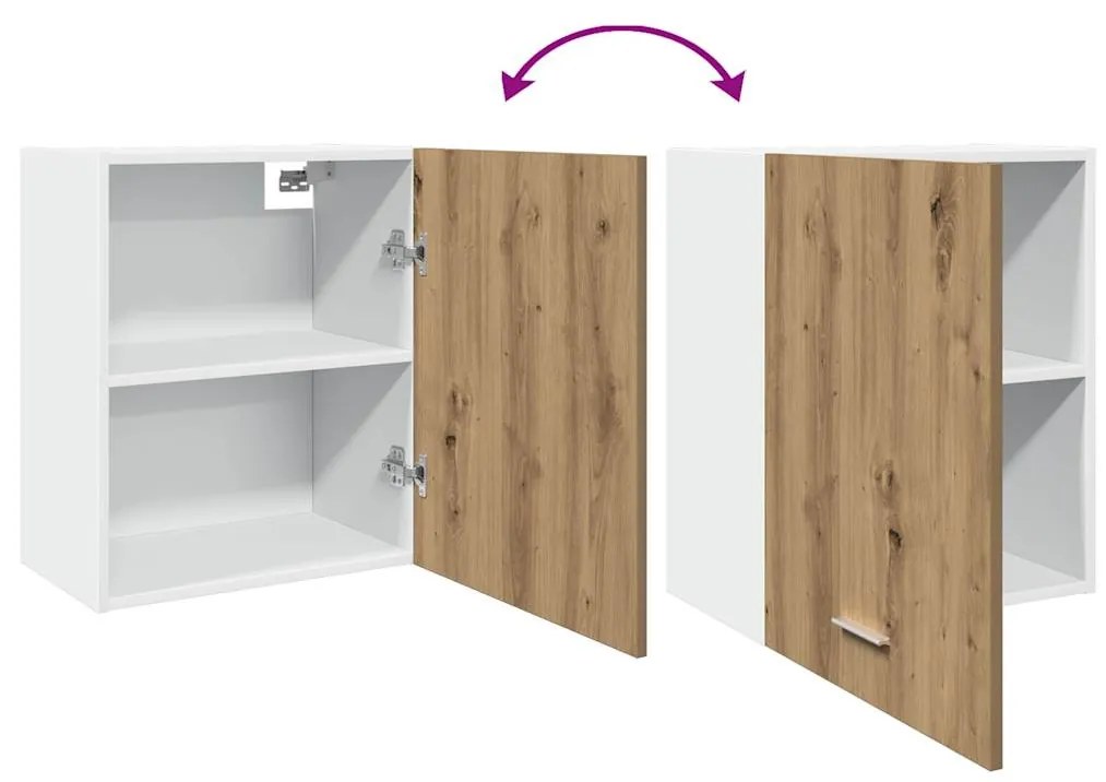 “Lyon” 2 db kézműves tölgy színű szerelt fa függő szekrény