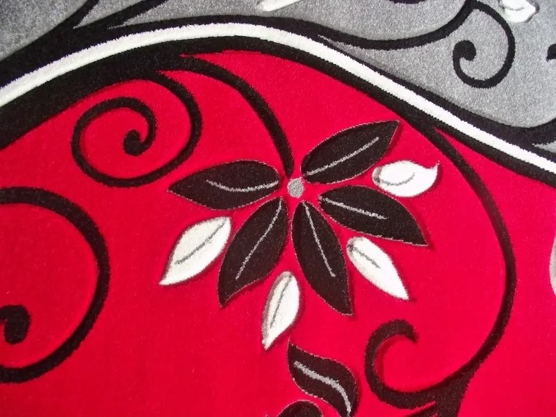 Decoria Nyírt futószőnyeg 80 x 300 cm szürke piros