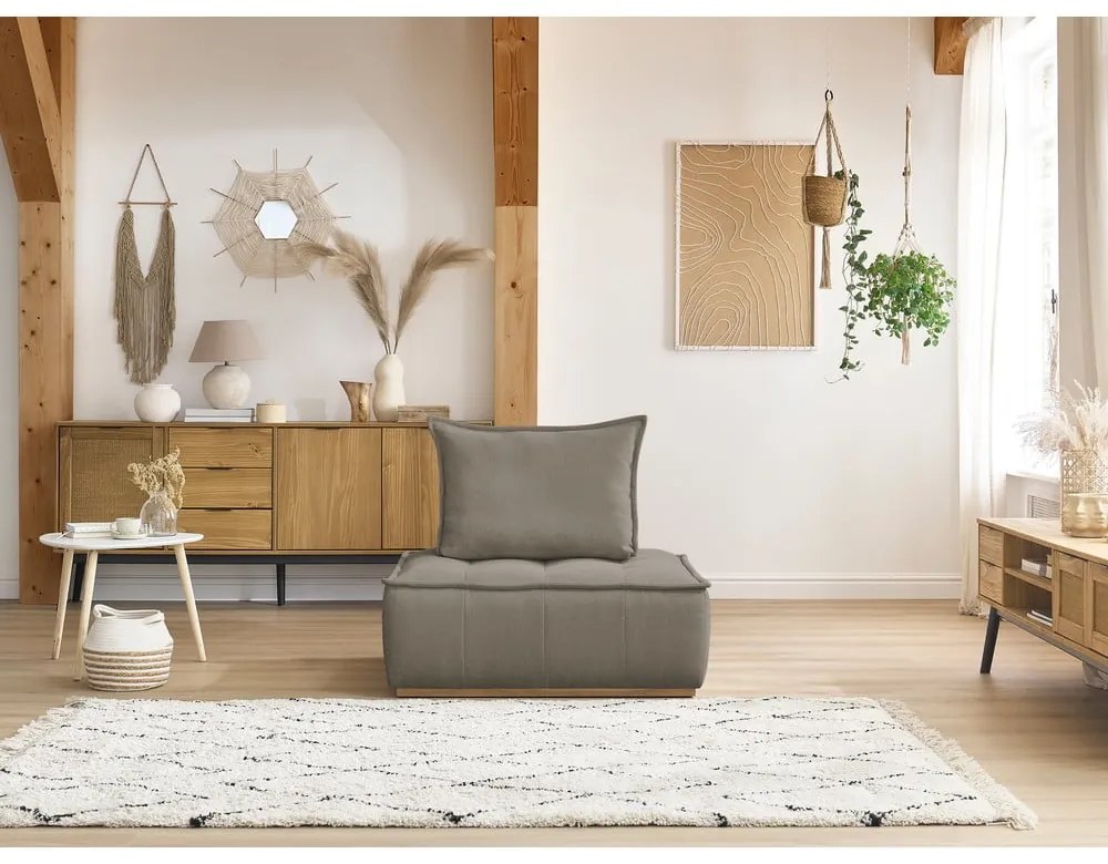 Szürkésbarna zsenília fotel Elisa – Bobochic Paris