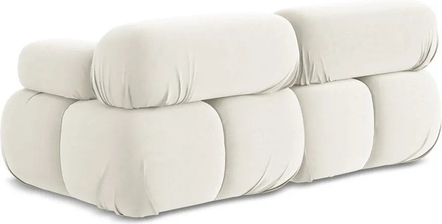 Fehér bársony moduláris kanapé 190 cm Lokua – Makamii