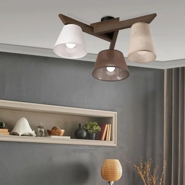 Brilagi - LED mennyezeti lámpa ANTHONY 3xE14/40W/230V tölgy-dió