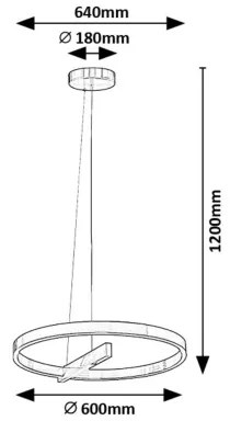 Rabalux 72222 - LED Csillár zsinóron THRAC LED/34W/230V matt króm