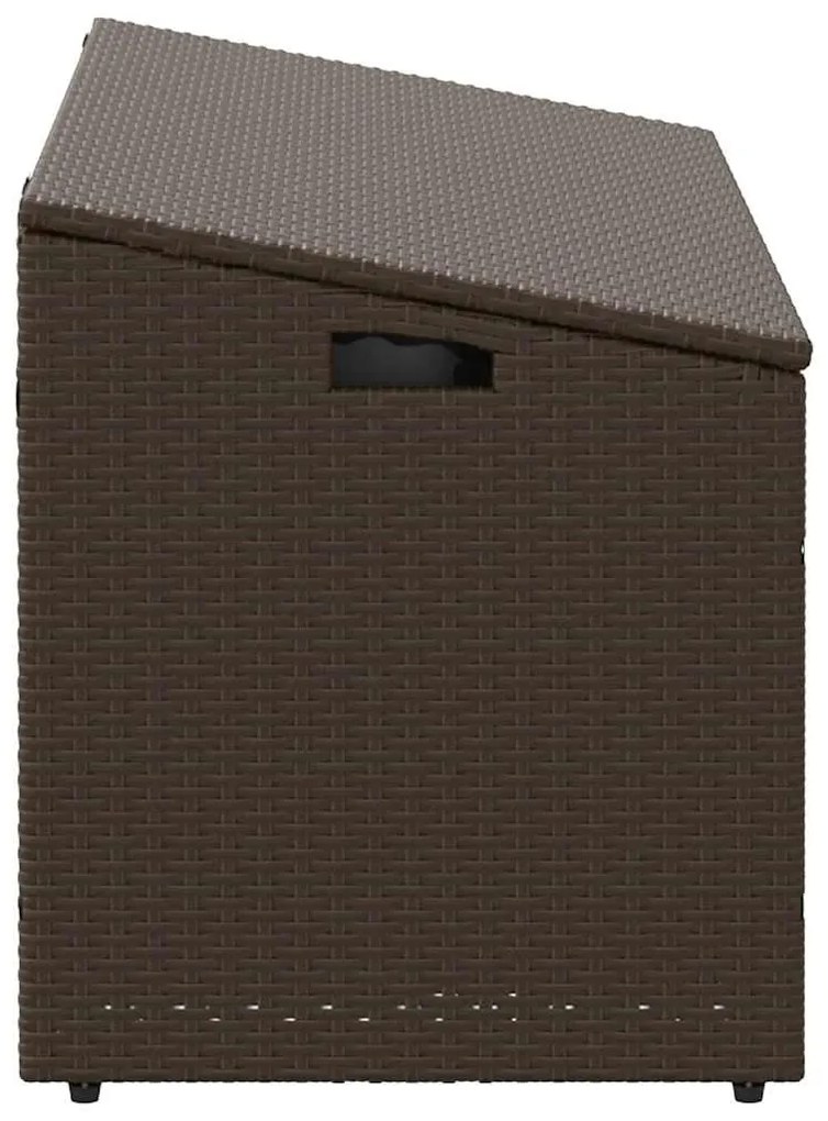 barna polyrattan kerti tárolóláda 110x50x58 cm