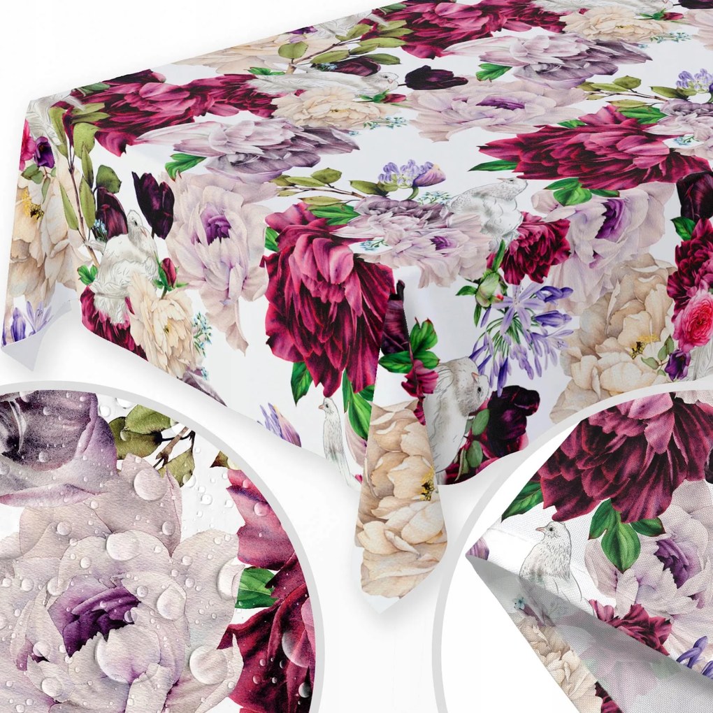 Abrosz Foltálló 140X240 Asztalra Sima Matt Vastag Virágok Bazsarózsa 080