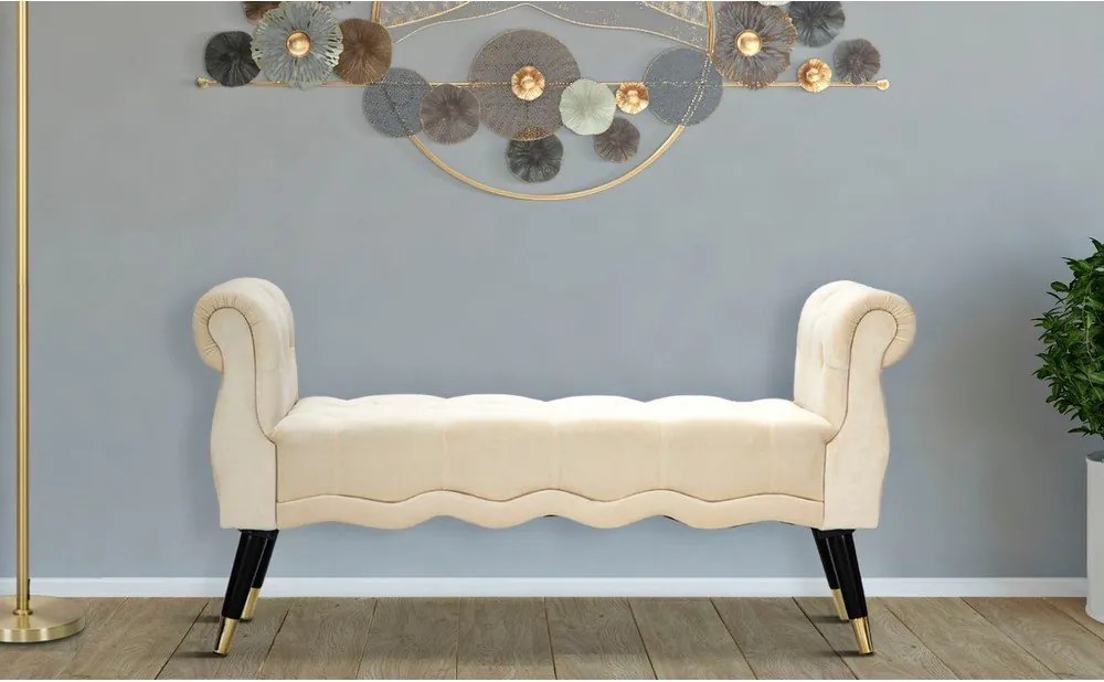 Krémszínű bársony pad Paris – Mauro Ferretti