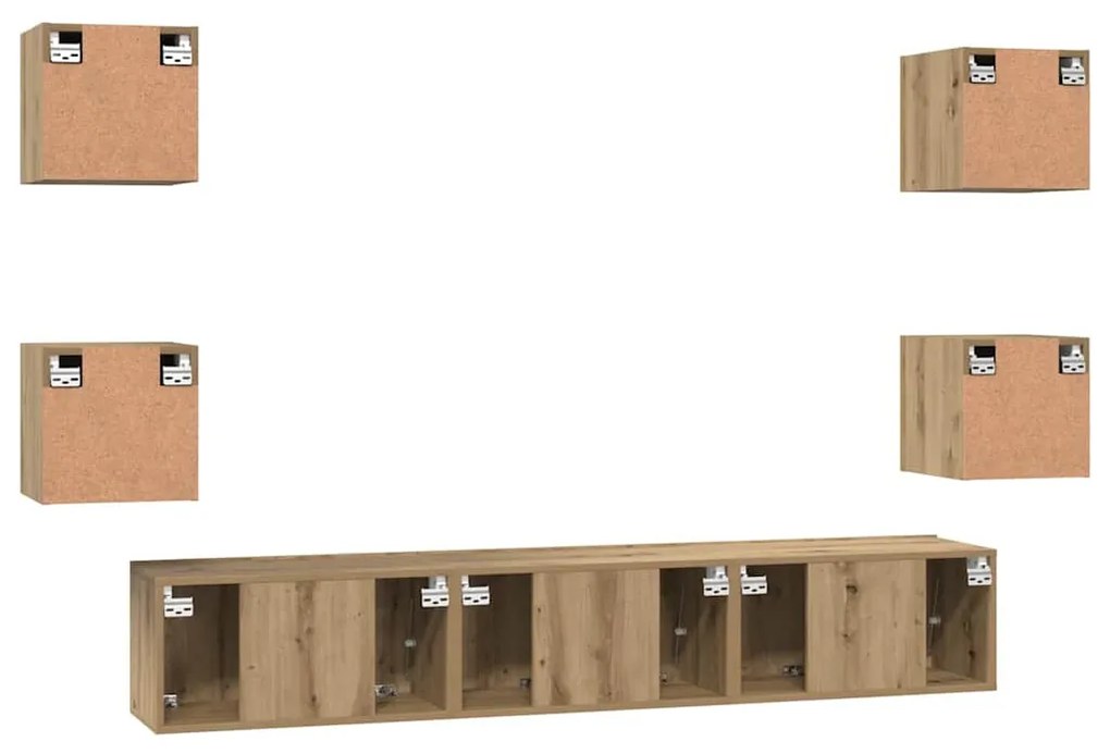 TV szekrény garnitúra 7 pcs kézműves tölgy 60 x 30 x 30 cm
