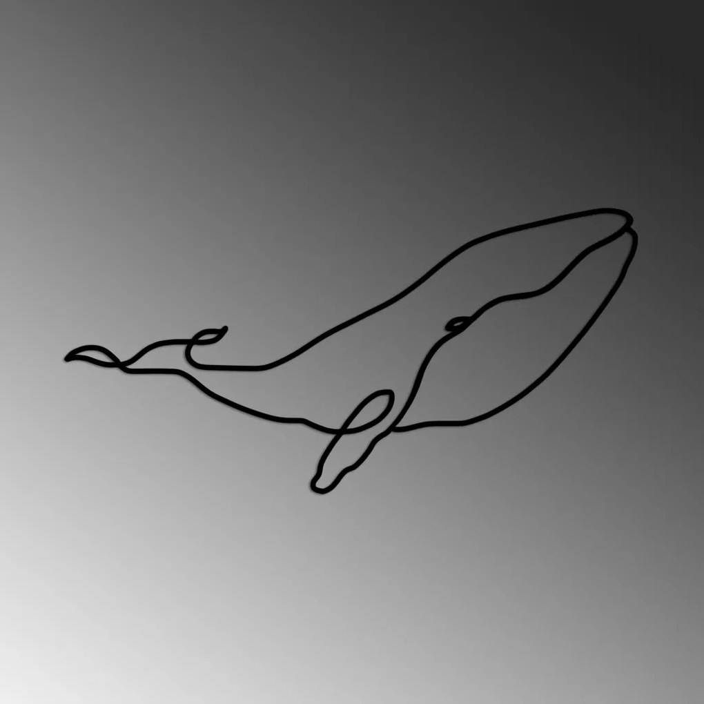 Whale fém fali dekoráció, 50×25 cm
