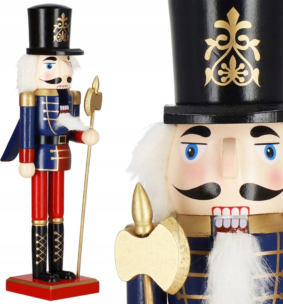 Fából Készült Diótörő figura karácsonyi dekoráció XXL 38cm Prémium