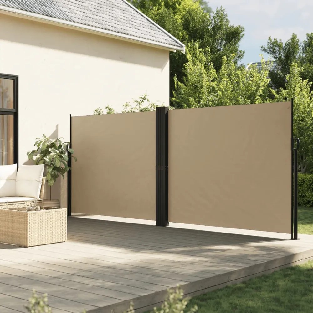 bézs behúzható oldalsó napellenző 160x1000 cm