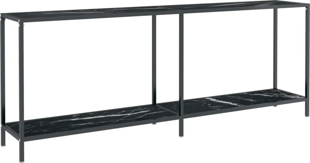 vidaXL fekete edzett üveg tálalóasztal 200 x 35 x 75,5 cm
