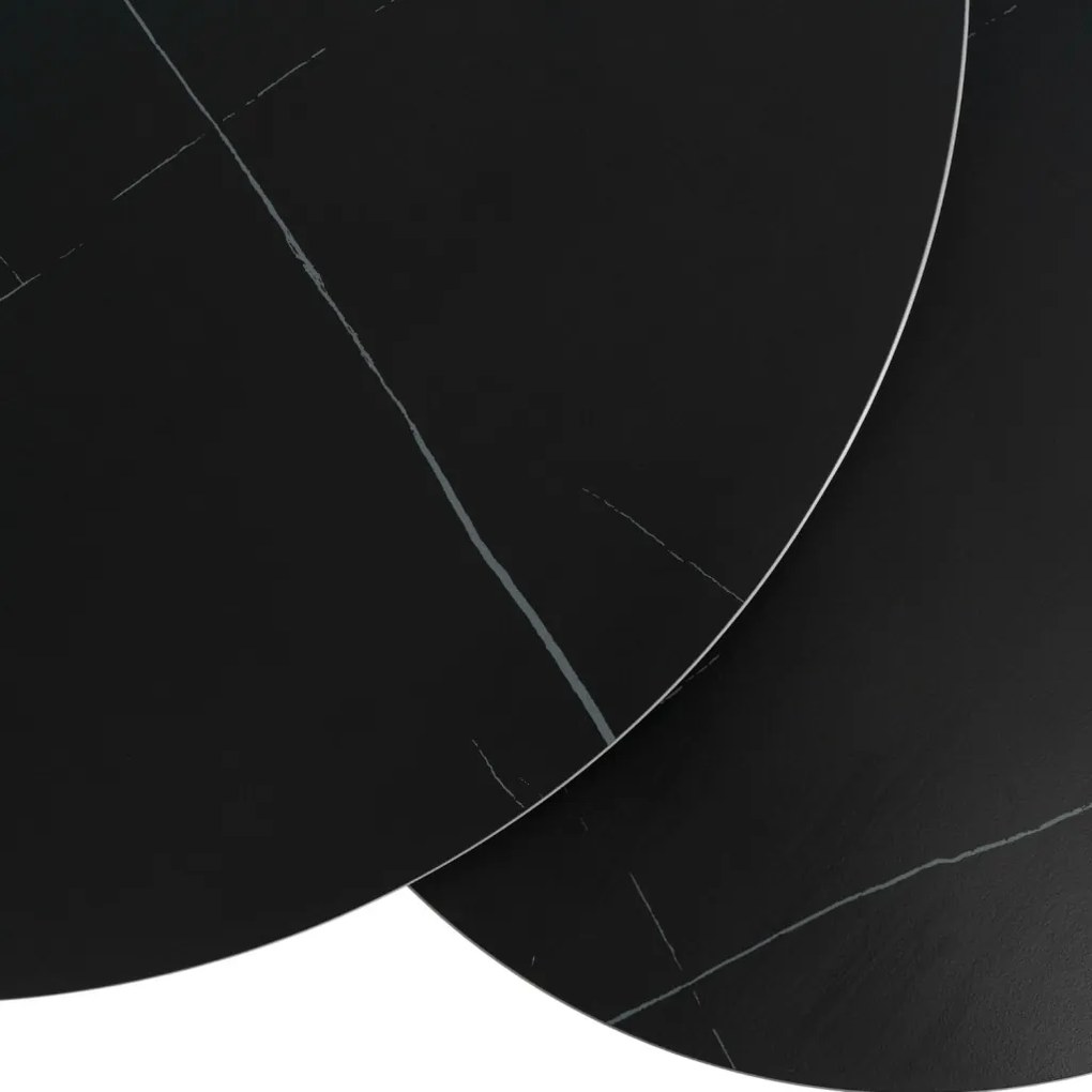 Kerámia dohányzóasztal szett fekete márvány/fekete színben JERRY