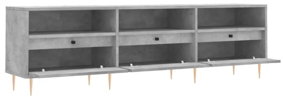 betonszürke szerelt fa TV-szekrény 150x30x44,5 cm