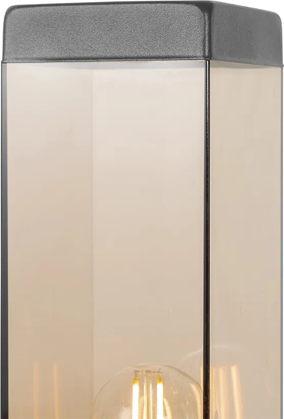 Okos kültéri oszlopos lámpa sötétszürke füstüveggel 80 cm WiFi P45-tel - Malios