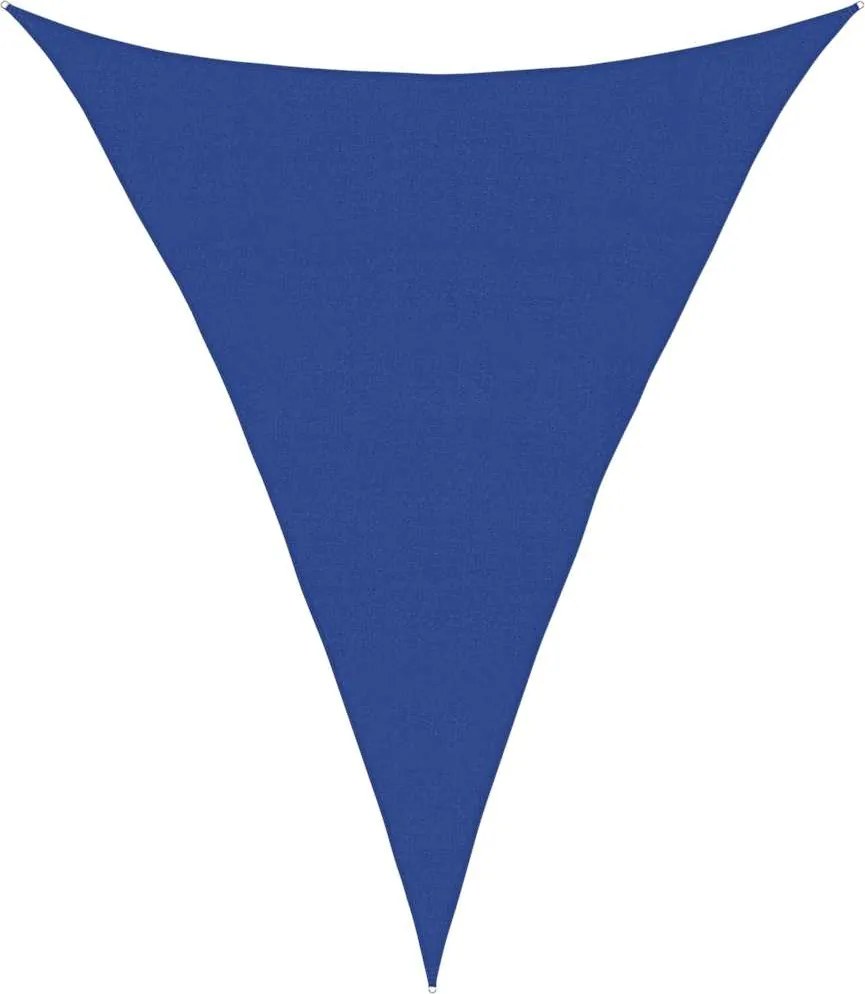 vidaXL kék háromszög alakú HDPE napvitorla 160 g/m² 4x5x5 m