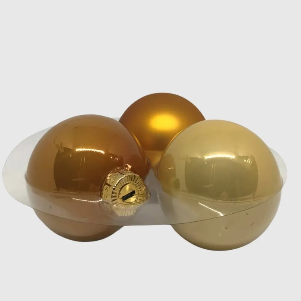 Gold üveg karácsonyi gömb szett 12*6cm