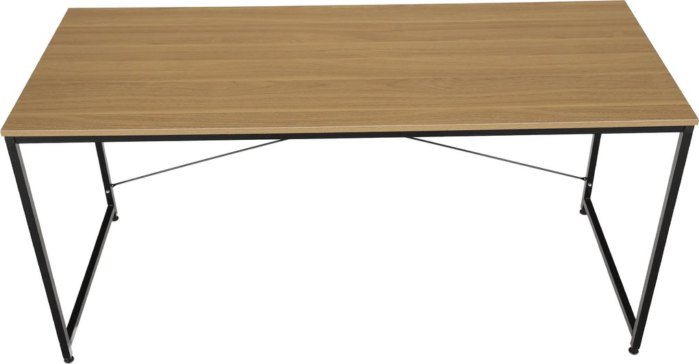 Íróasztal tölgy/fekete, 150x60 cm, MELLORA
