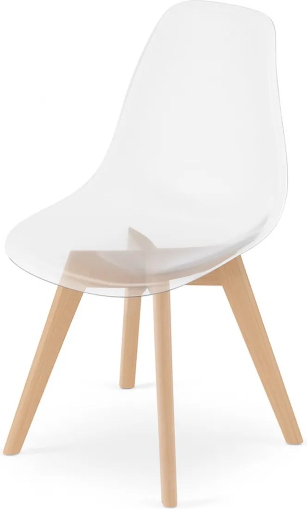 AKCIÓ Átlátszó KITO szék bükkfa lábakkal II. minőség