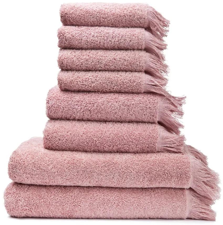 6 db rózsaszín 100% pamut törölköző és 2 db fürdőlepedő - Bonami
