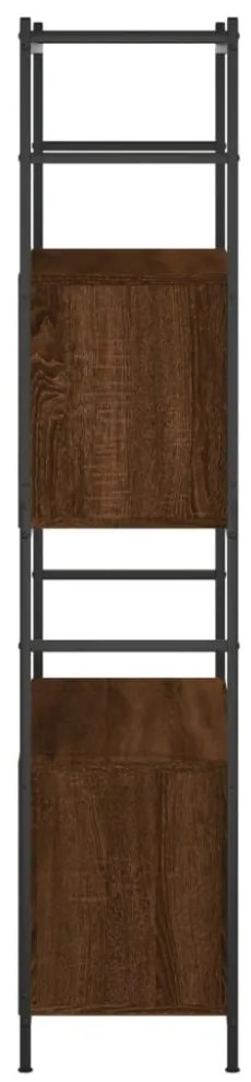 barna tölgyszínű szerelt fa és vas íróasztal 80 x 30 x 145,5 cm