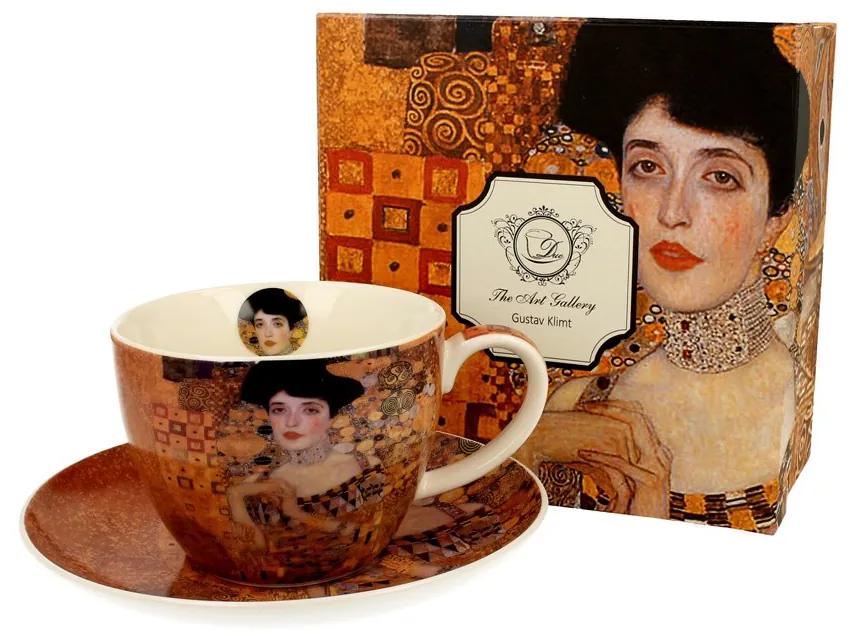 Porcelán csésze aljjal 450ml Klimt Adele