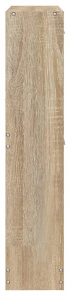 tölgyszínű szerelt fa cipősszekrény 59x17x81 cm