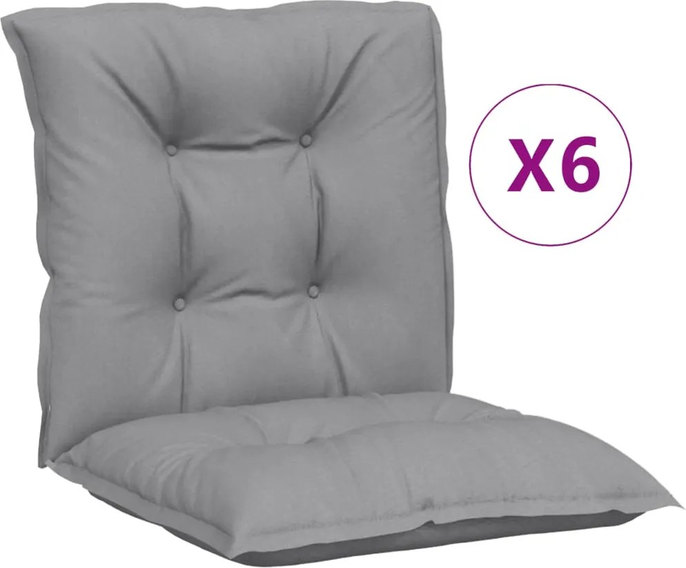 vidaXL 6 db szürke oxford szövet háttámlás székpárna 100x50x7 cm