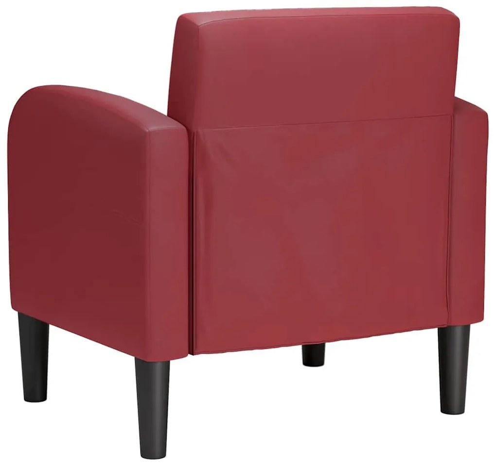 Bordó műbőr kanapé szék karfával 60 cm