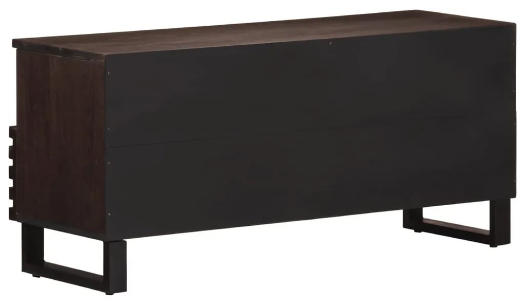 barna tömör mangófa TV-szekrény 100 x 34 x 46 cm