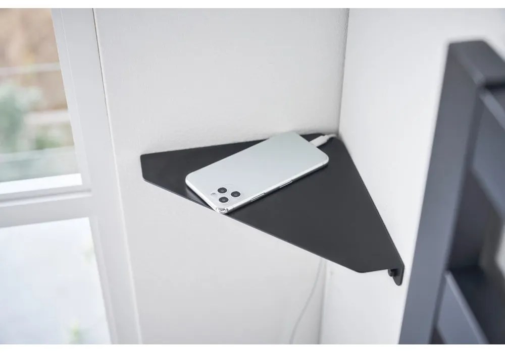 Fekete fém fali sarokpolc 22 cm Tower – YAMAZAKI