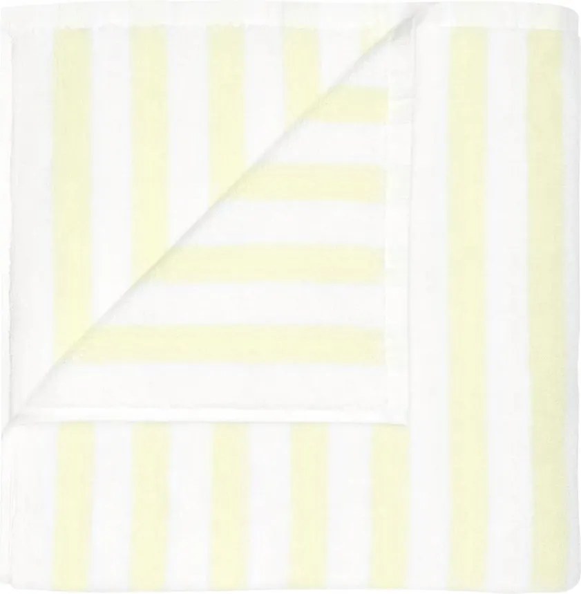 Világossárga-fehér frottír bio pamut fürdőlepedő 70x140 cm Arto – Blomus
