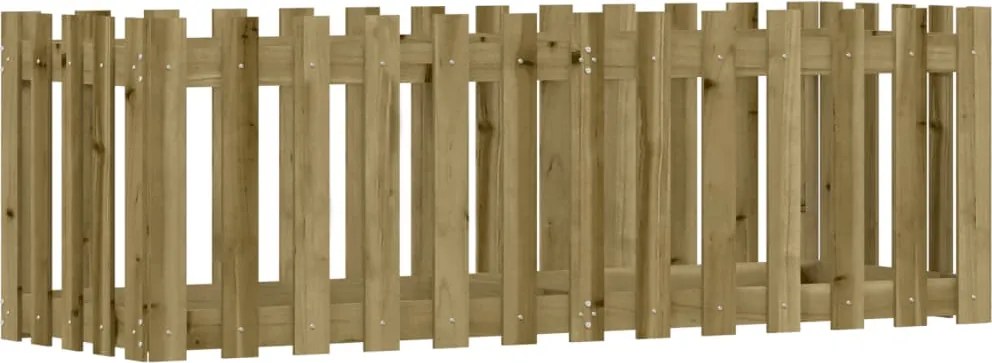 vidaXL impregnált fenyőfa kerti magaságyás kerítéssel 150x50x50 cm